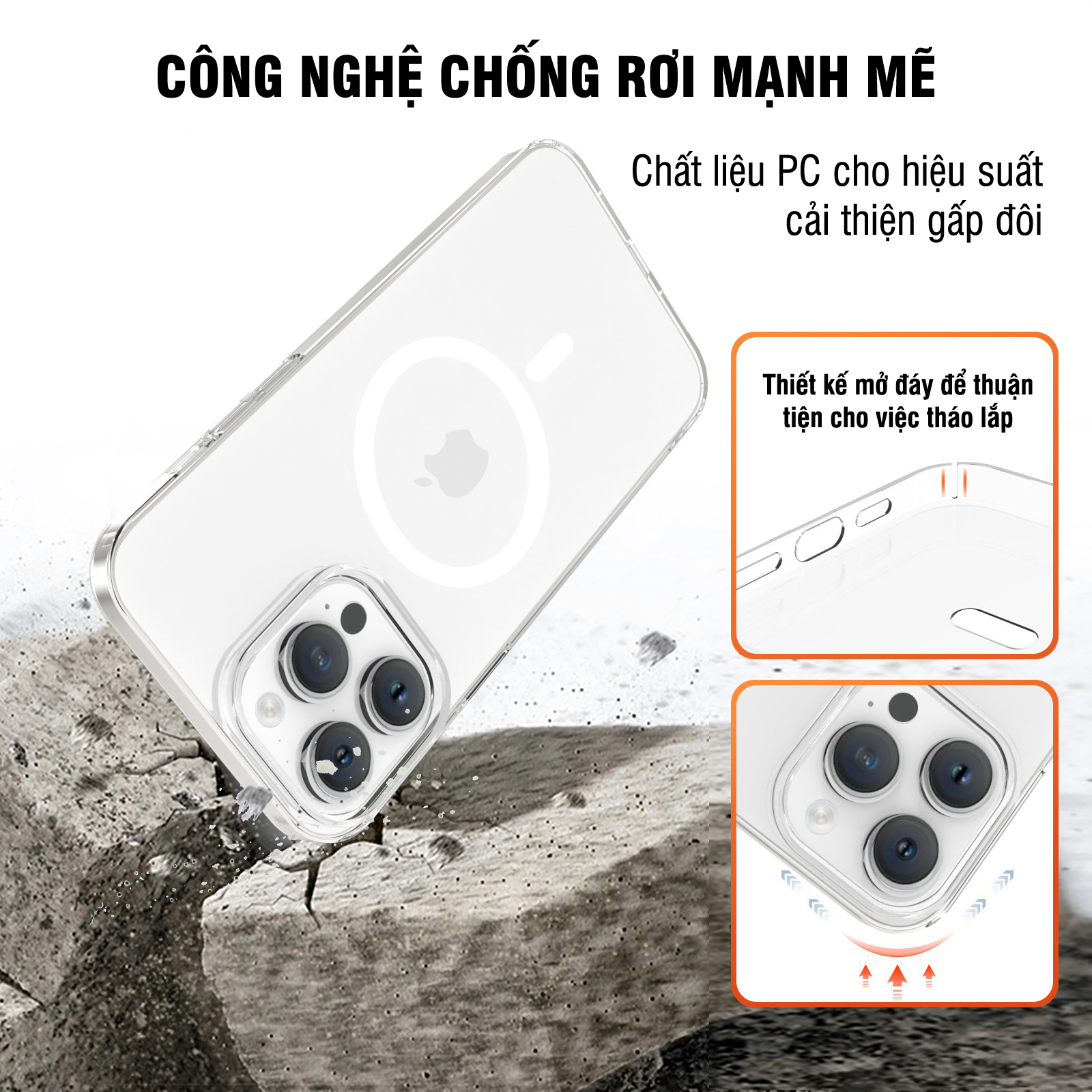 Ốp lưng cứng chống ố dành cho iPhone 12 / 13 / 14 / 15 / 12 Pro / 12 Pro Max / 13 Pro / 13 Pro Max / 14 Plus / 14 Pro / 14 Pro Max / 15 Plus / 15 Pro / 15 Pro Max - Hàng chính hãng