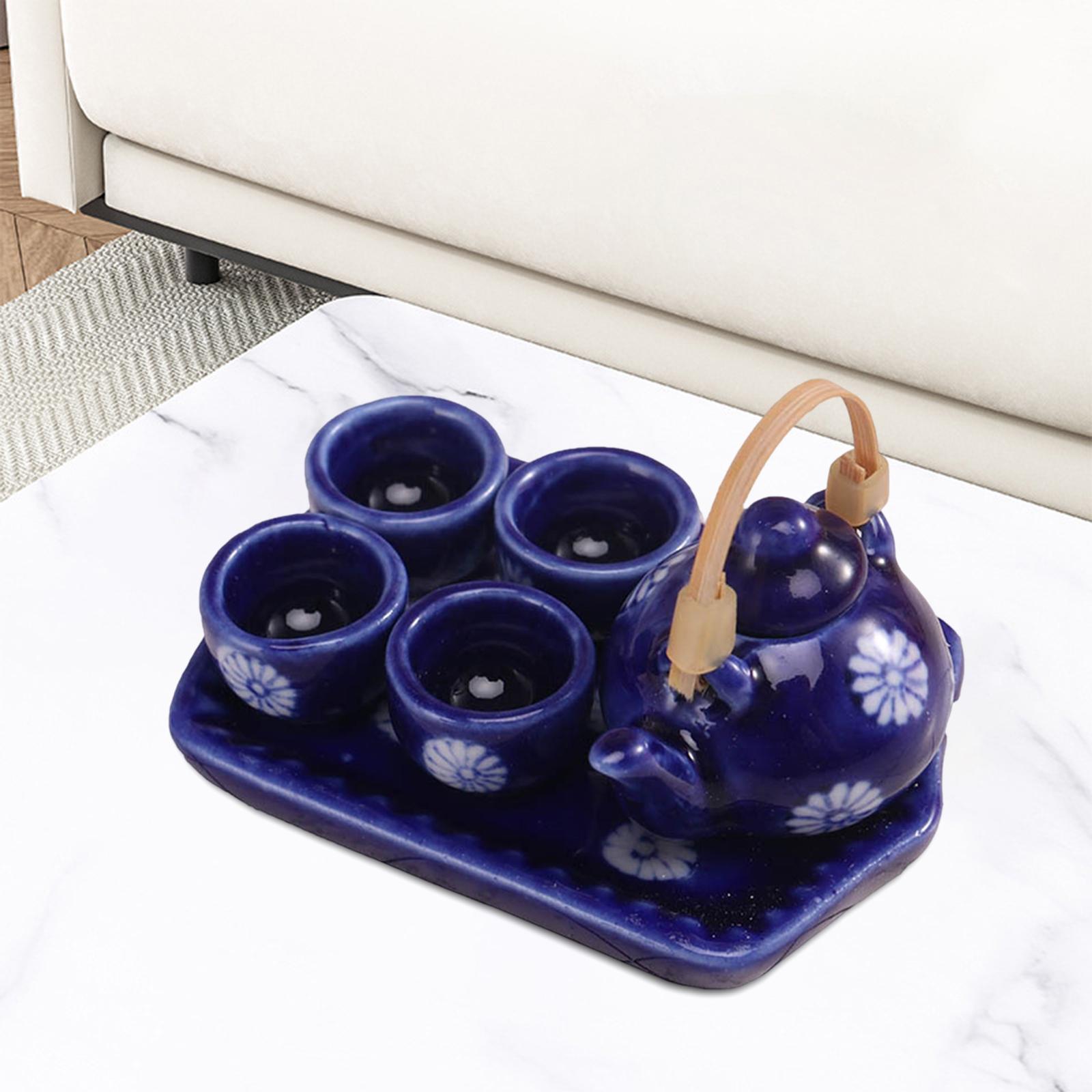 1/12 Dollhouse Miniature Tea Set Accessories for Kitchen Decor White