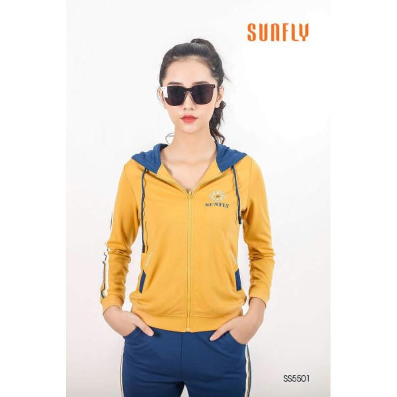 Bộ thể thao Umi Sunfly kéo khóa áo dài quần dài SS5501