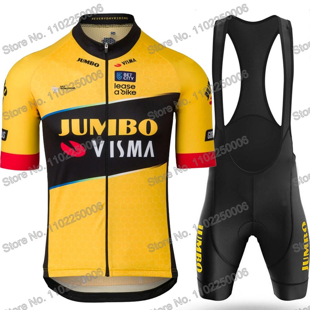 2023 Jumbo Visma Tour Pháp TDF Đi Xe Đạp Quần Áo Mùa Hè Bộ Quần Áo Đạp Xe Jersey Nam Xe Đạp Đường Bộ Áo Sơ Mi Phù Hợp Với Tay Ngắn Yếm Quần Short Color: 8 Size: XXS