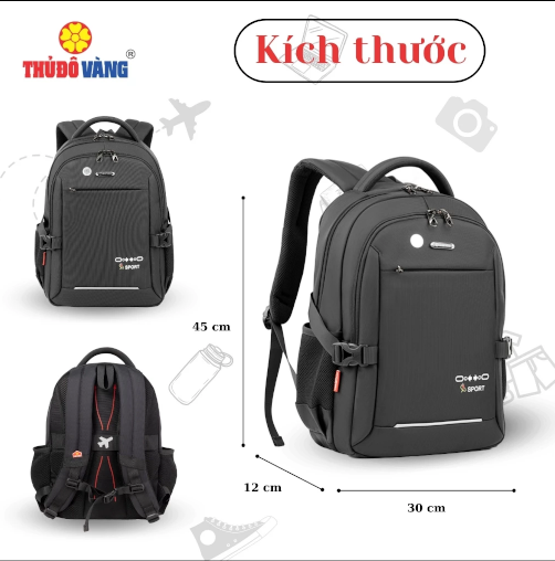 757 THỦ ĐÔ VÀNG Balo Nam Nữ size trung Đi Làm, Đi Học, Đi Du Lịch chứaLaptop 16 inch chống sốc BL757