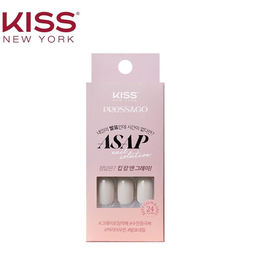 Bộ 24 Móng Tay Gel Tự Dán Press &amp; Go Kiss New York Nail Box - Keep Calm And Grey (KKPA04KA)