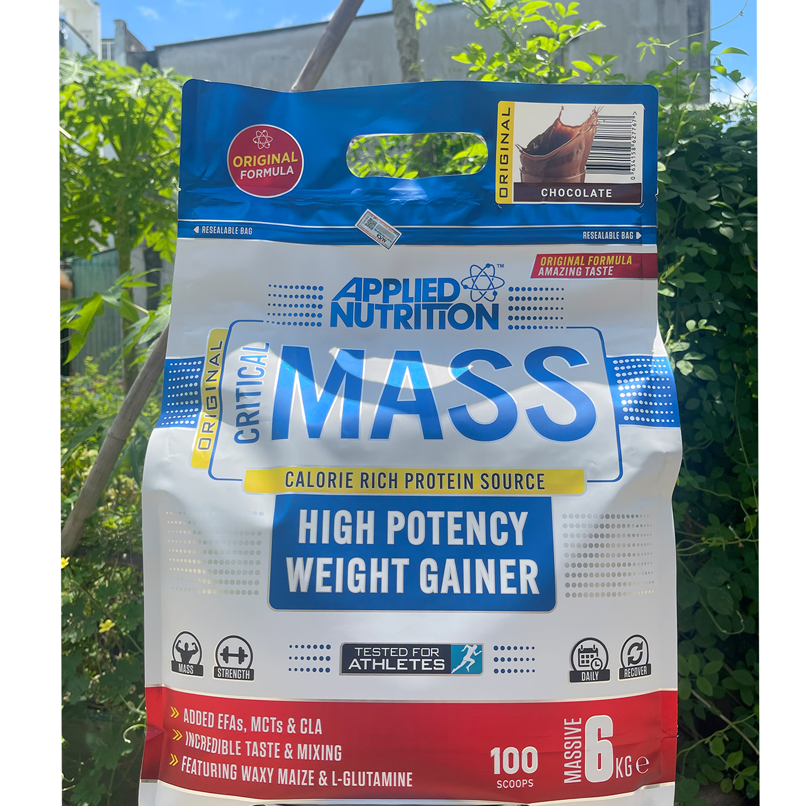 Sữa tăng cân tăng cơ nạc Original Critical Mass của Applied Nutrition bịch 6kg hỗ trợ tăng cân, tăng cơ nhanh cho người gầy