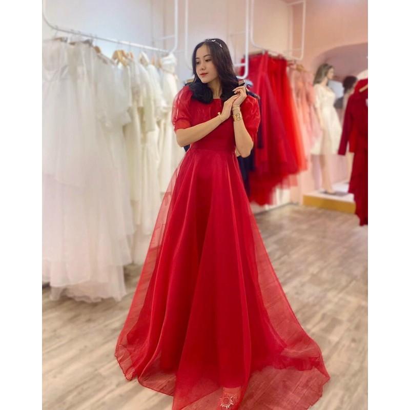 Đầm Maxi voan kiếng tay phồng SIÊU XINH MS32Y - Size M L đến 58kgMM MM