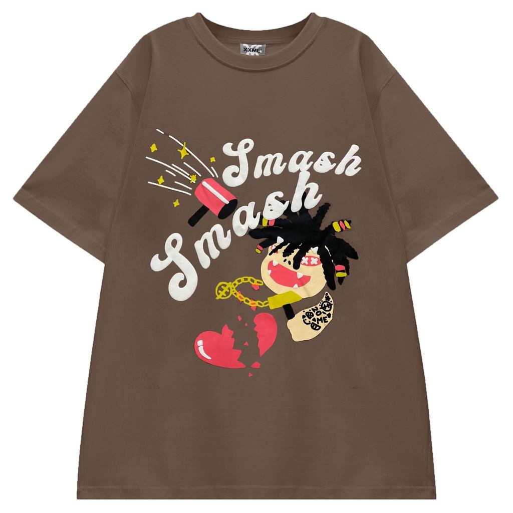 Áo thun XXME họa tiết Smash Smash cao cấp màu cacao