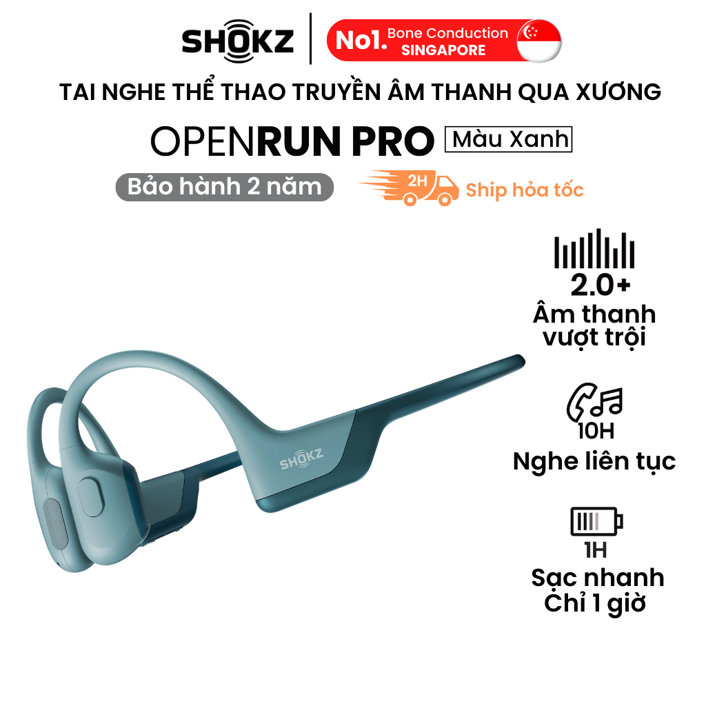 Tai Nghe Bluetooth Thể Thao Truyền Âm Thanh Qua Xương SHOKZ OPENRUN PRO S810 Màu Xanh Dương - Hàng chính hãng