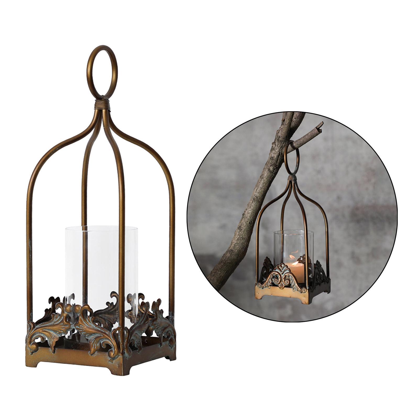 Retro Candle Holder Bird Cage Wedding New Year Party Ornament