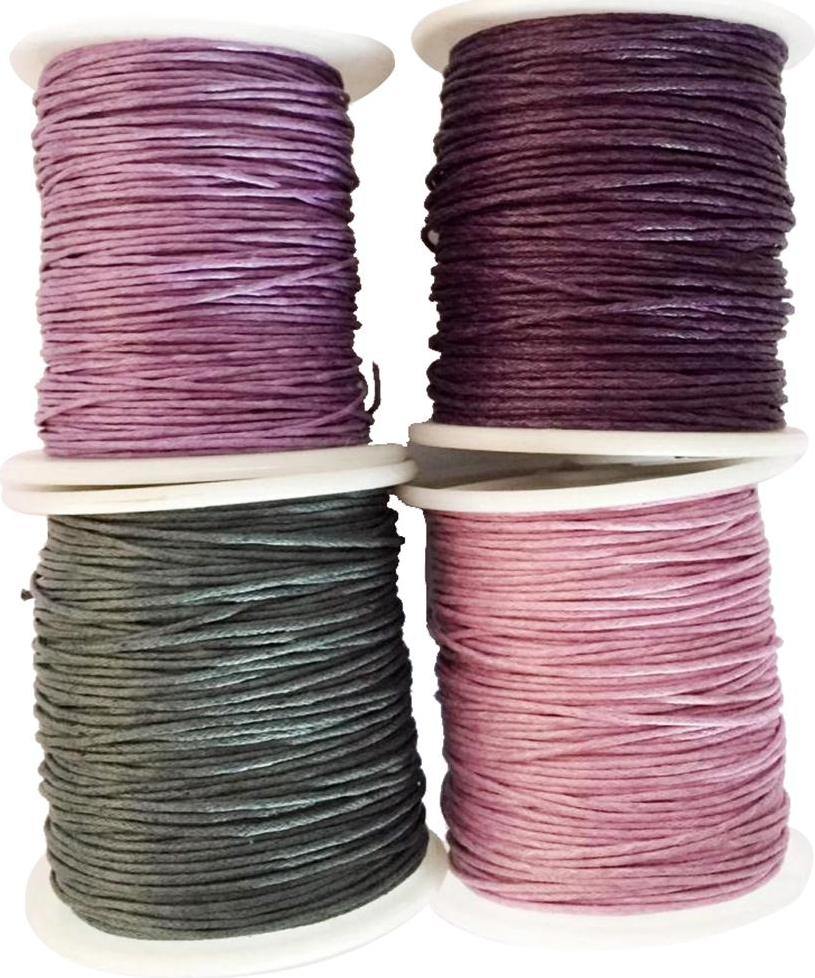 4 Rolls 1mm Waxed Cotton Cord Thread DIY Jewelry Making Beads Supplies