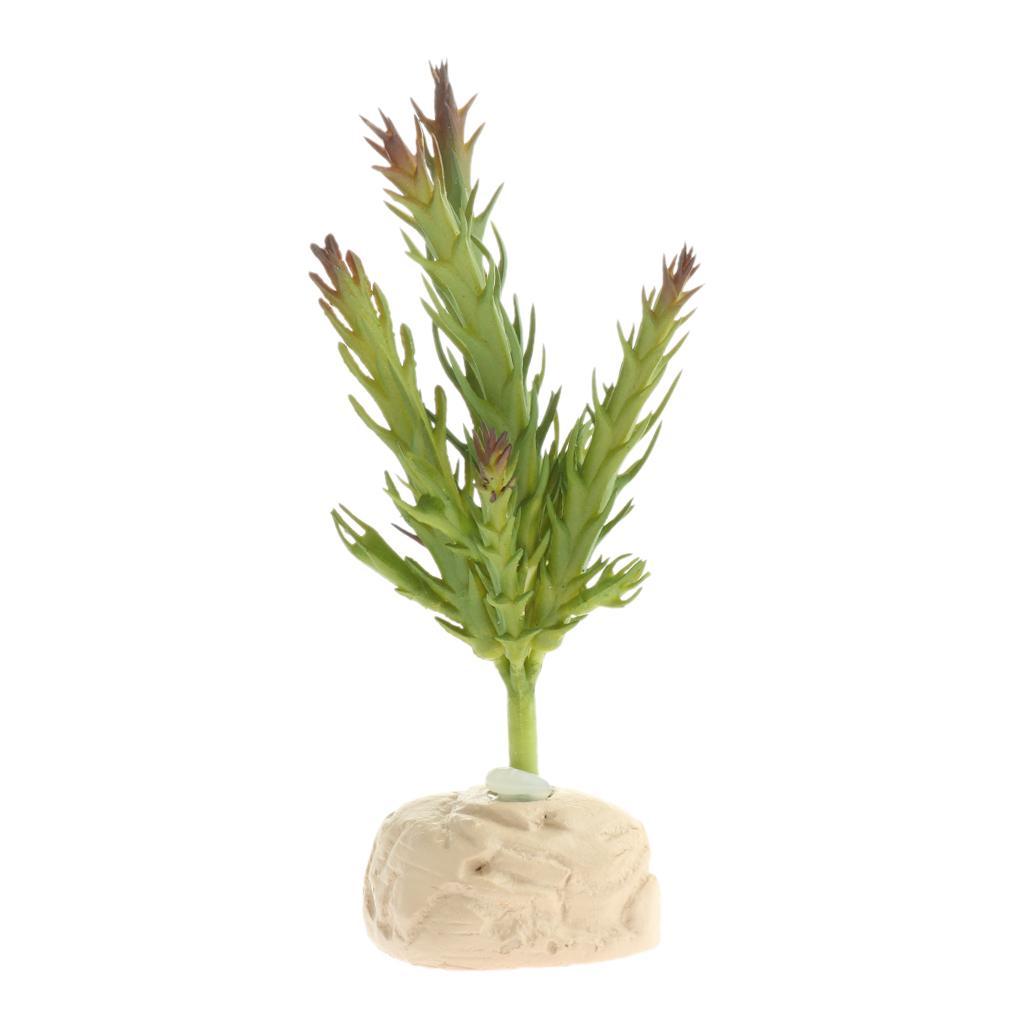 Plastic Terrarium Lifelike Plant Decorative Ornament for Reptile