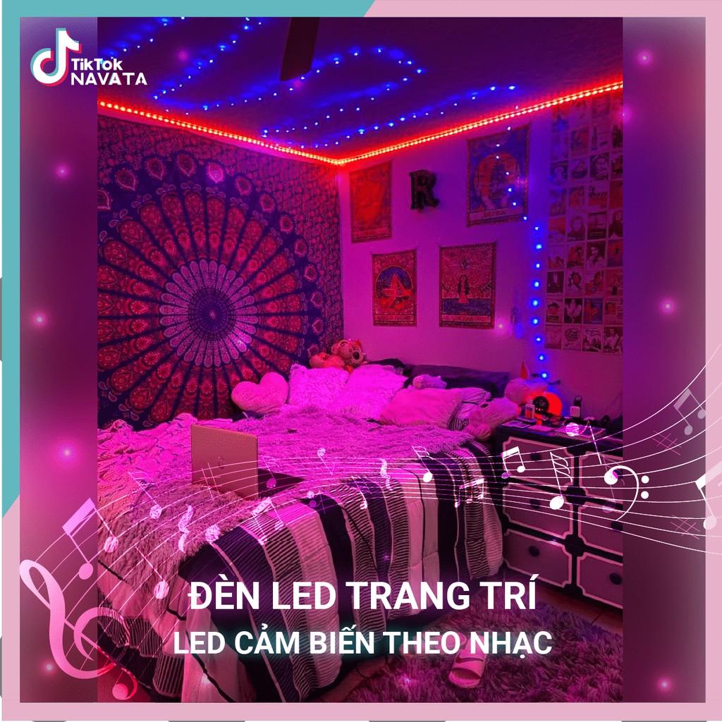 Đèn Led TikTok RGB Cảm biến Nhạc 5m, đèn trang trí nháy theo nhạc