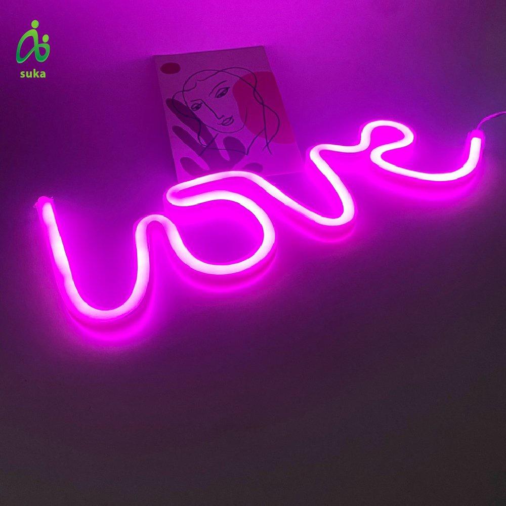 Đèn trang trí phòng ngủ-Đèn led neon để bàn đẹp, trang trí tiệc tùng chữ LOVE SK