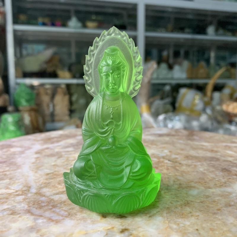 Phật Quan Âm Ngọc Lưu Ly 2 Bên - cao 10cm