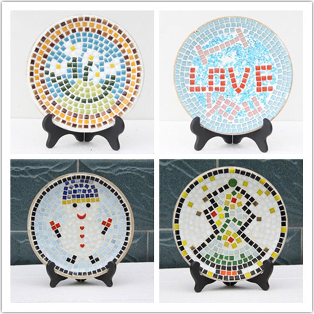 500 Pieces Mosaic Tiles, Glass,1x1cm Square Shapes DIY Crafts Supplies for Plates Picture Frames Flower Pot Handmade Jewelry Home Decor