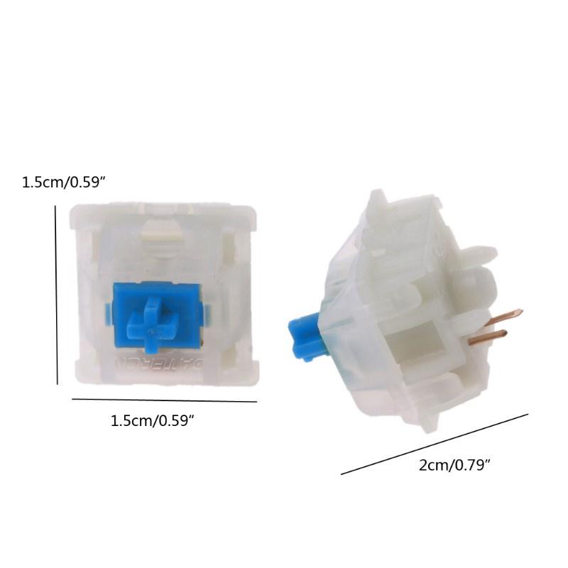 HSV 10Pcs Gateron Switche 5Pin Milky Blue Switch Mechanical Keyboard Gateron MX Switches Transparent Case fit GK61 GK64 GH60