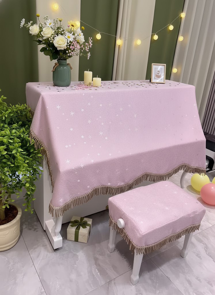 Khăn phủ đàn piano cơ đàn piano điện tử 88 phím sang trọng cổ điển trang trí giáng sinh noel năm mới Tết sinh nhật - Hàng chính hãng