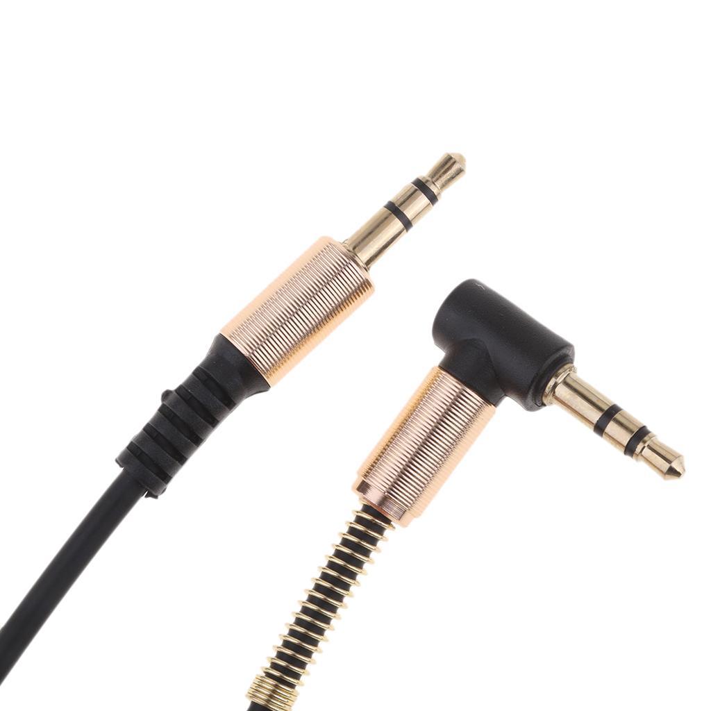 3.5mm M to M Aux Cable Cord L-Shaped Right Angle Audio Headphone White