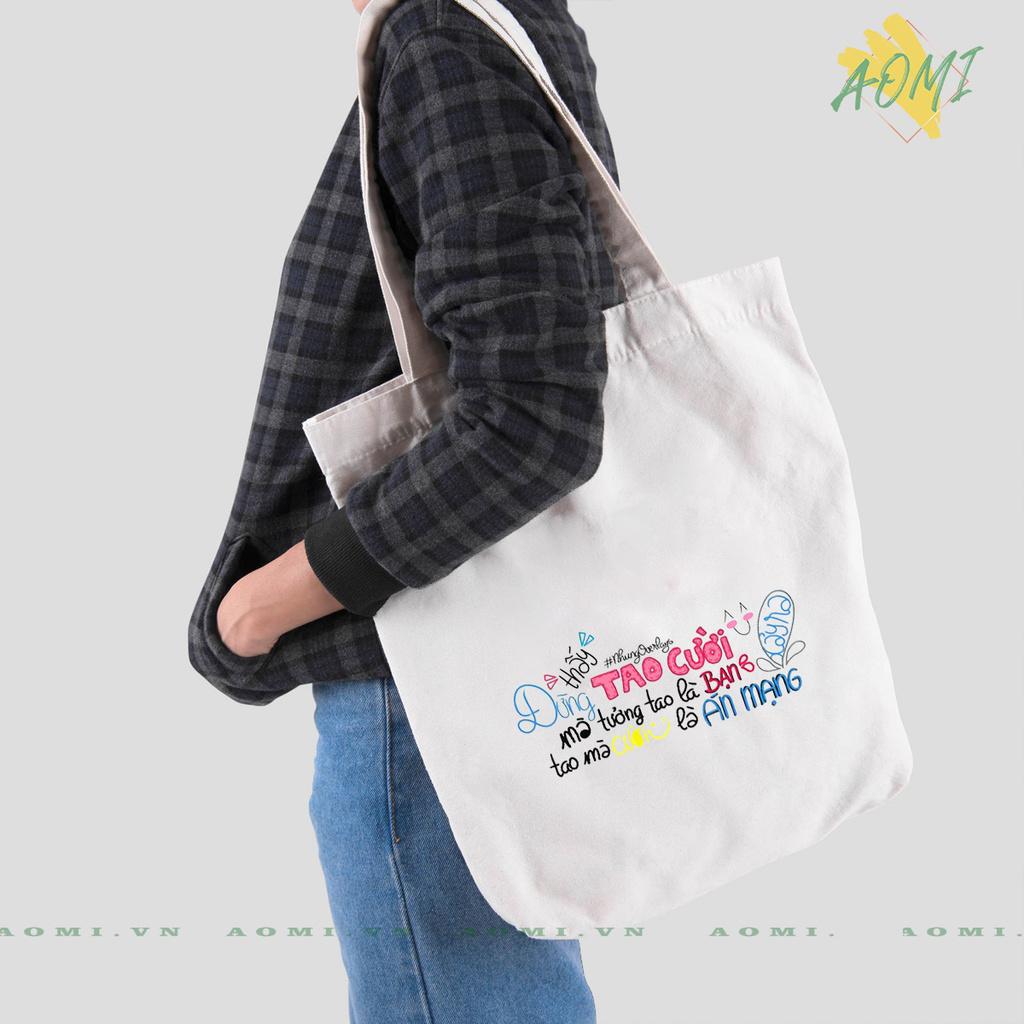 TÚI VẢI ĐEO VAI TOTE CANVAS BAG CÓ KHÓA KÉO SIZE LỚN 33x38cm DUNG THAY TAO CUOI TCUTE XINH ĐẸP TIỆN ÍCH DẠO PHỐ DU LỊCH