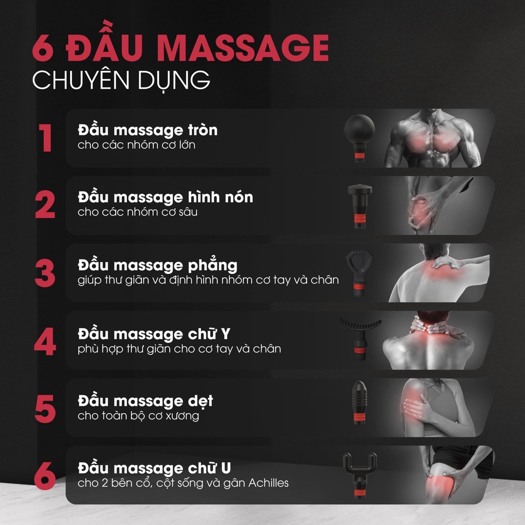 Máy Massage Cầm Tay Mini Đấm Lưng Súng Mát Xa Trị Liệu Cổ Vai Gáy 4 Đầu 6 Chế Độ Chuyên Sâu Đa Năng Máy Rung Tập Thể Thao - Hàng Chính Hãng dododios