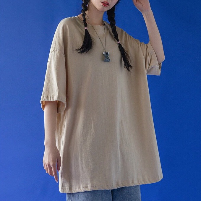 Áo thun trơn tay lỡ form rộng unisex - Phông trơn