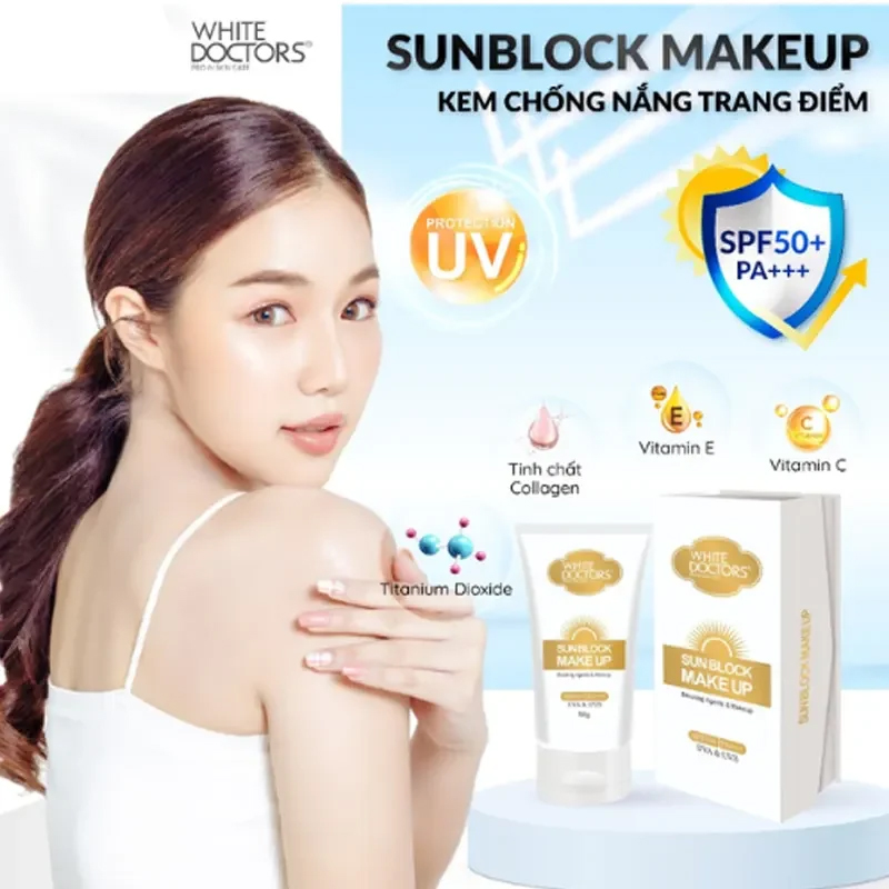 Kem Chống Nắng Trang Điểm White Doctors SunBlock Makeup 50gr