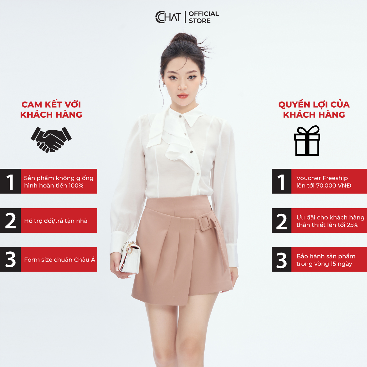 Quần Đùi Nữ  Cạp Liền Vạt Chéo Dáng A Chất Tafta Cao Cấp Mềm Mịn 53ONB2004AT