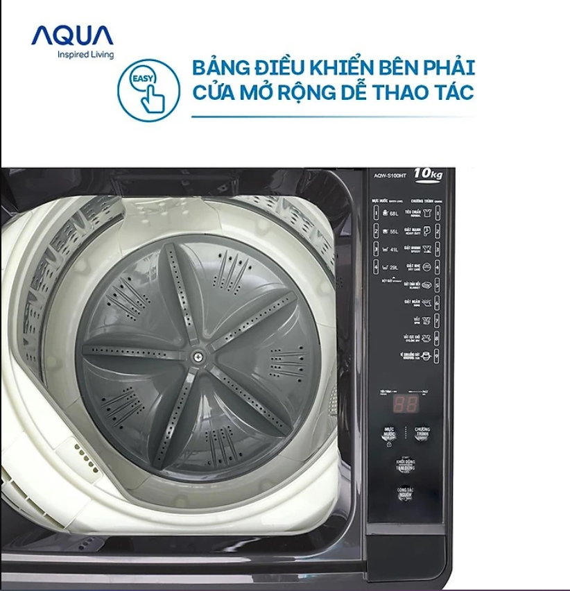 Máy Giặt Aqua 10kg AQW-S100HT.S - Hàng chính hãng