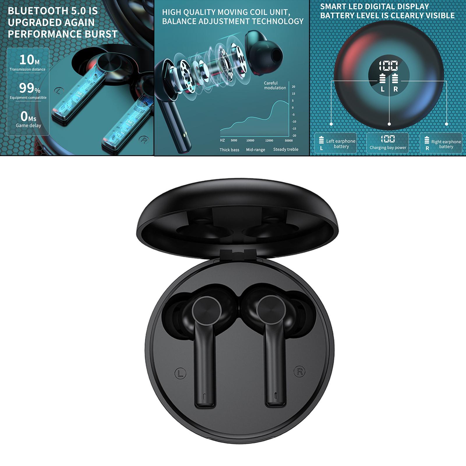 Wireless Earbuds Stereo Sound Headphones in Ear LED Digital Display Compatible with IOS/Android for Sport Running Workout Gaming