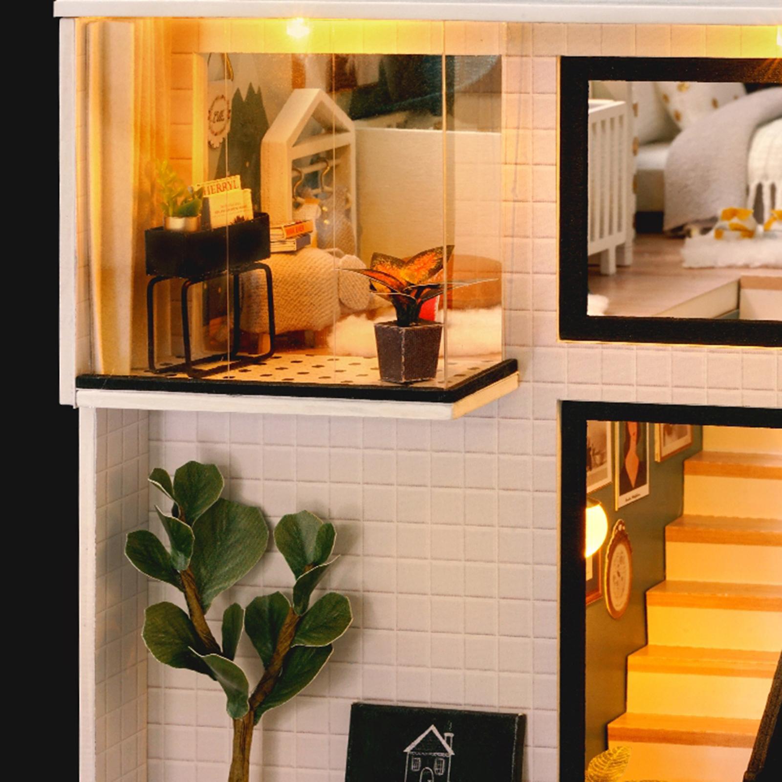 DIY Miniature Dollhouse Kit with Furniture Wooden House Without Dust Proof