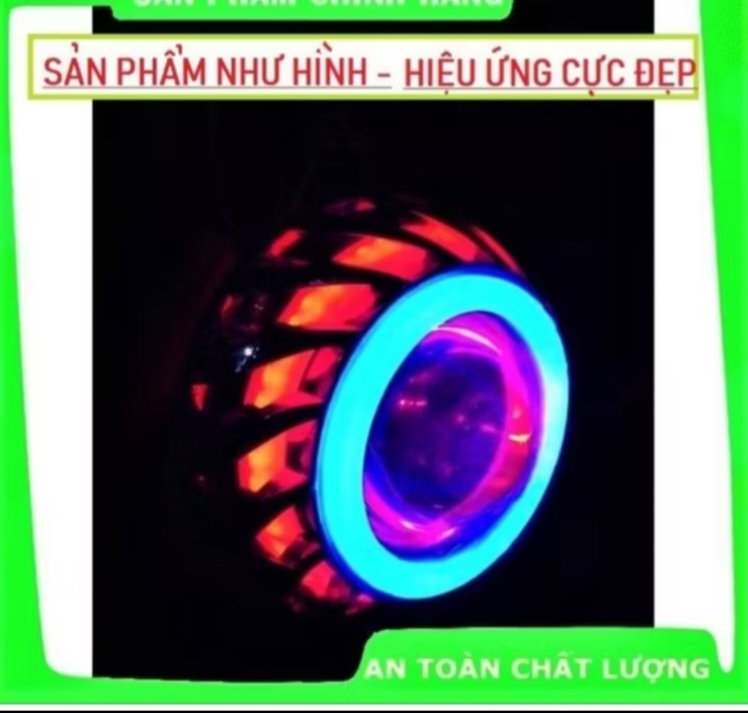 1 ĐÈN PHA LED BI CẦU LỐC XOÁY HIỆU ỨNG MÀU SẮC CỰC ĐẸP LẮP XE MÁY ÔTÔ