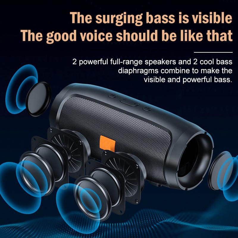 Loa Bluetooth không dây chất lượng âm thanh cao thẻ loa đôi di động nhỏ hộ gia đình ngoài trời loa siêu trầm lớn Màu sắc: Xanh cỏ