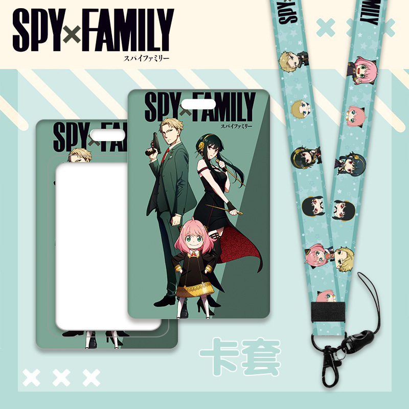 Dây đeo thẻ cho học sinh, nhân viên văn phòng in hình Anime Spy x Family tiện lợi kích thước 7x11cm