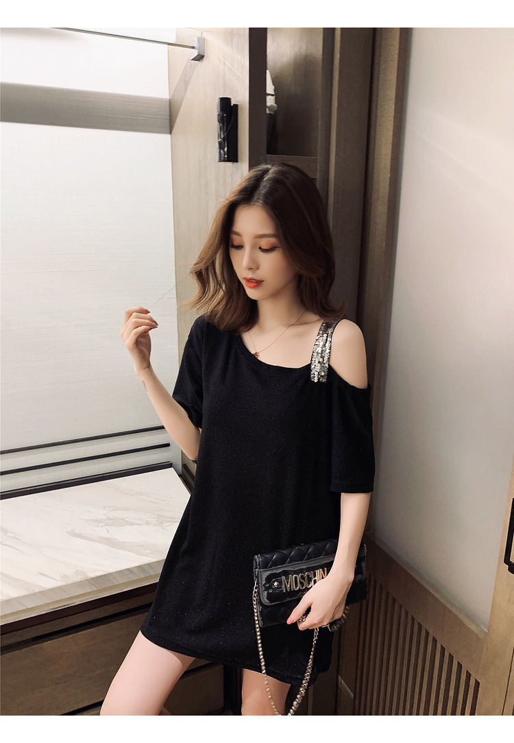 Áo Thun Giấu Quần Nhũ Kim Tuyến Trễ Vai Thời Trang Sành Điệu Siêu Xinh JD50