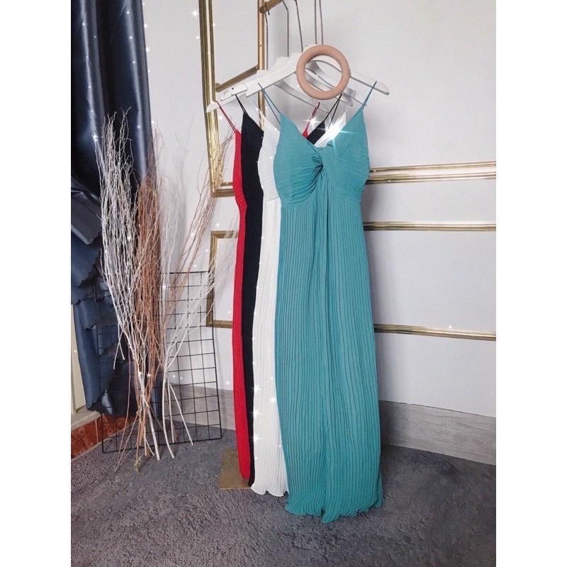 Đầm maxi hai dây nhỏ dập ly xoắn ngực siêu đẹp bkfrreship