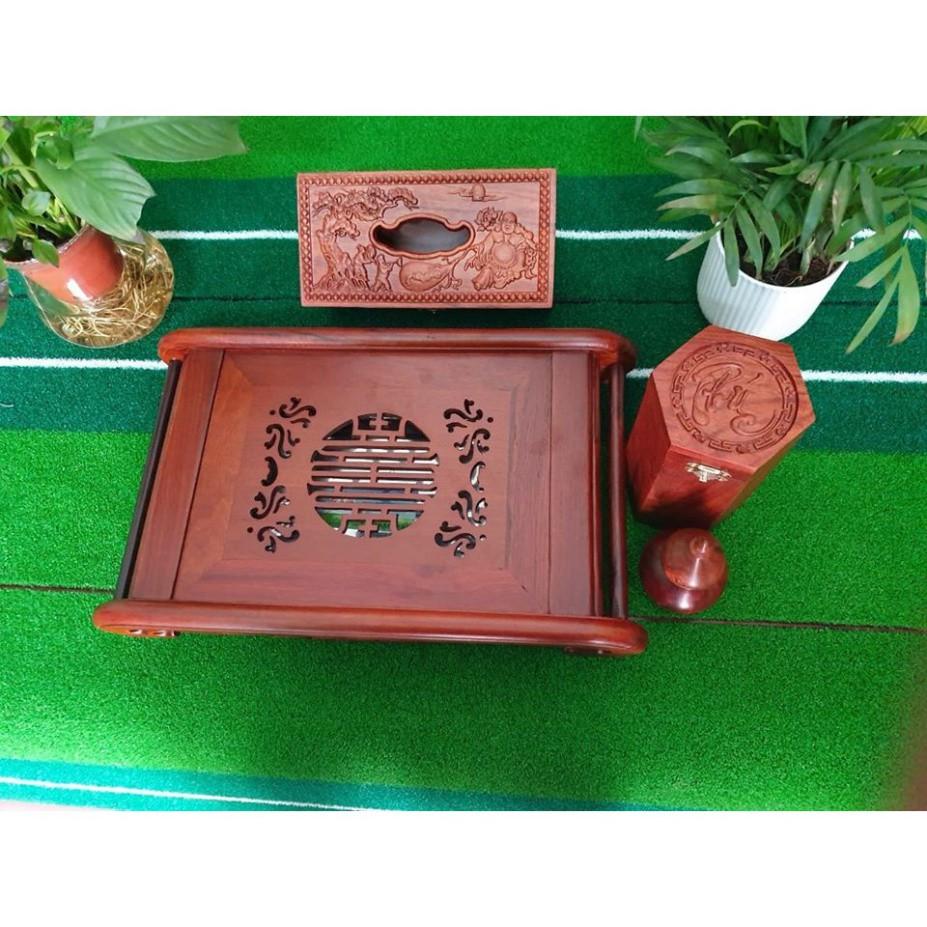 Khay trà cuốn thư gỗ hương cao cấp
