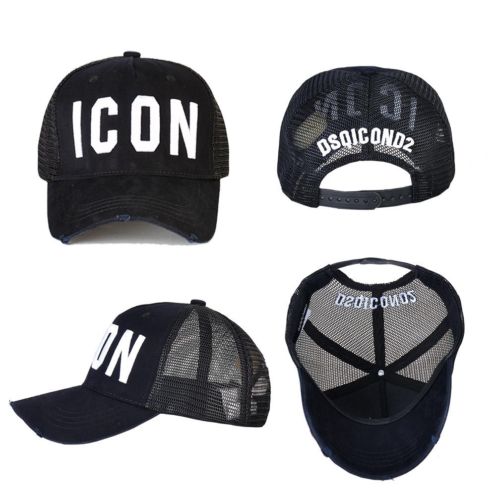 DSQICOND2 DSQ Lưới Mùa Hè Nón Lưỡi Trai Nam Nữ Thêu Biểu Tượng Chữ Bố Nón Hip Hop Trucker Cap Hombre Gorras casquette - Blue