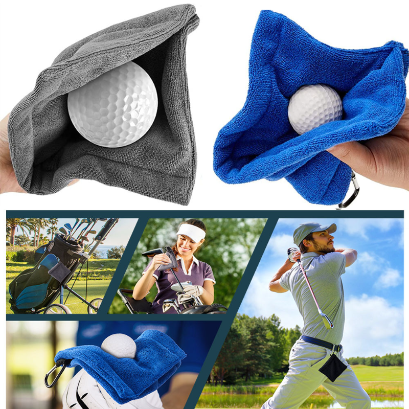 Khăn golf 1pcs cho túi golf với clip microfiber golf khăn gấp khăn golf màu xanh lam và màu xám cho nam giới phụ nữ Color: 1pcs Blue