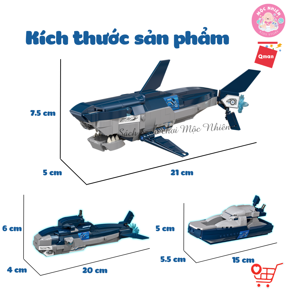 Đồ chơi lắp ráp xếp hình Qman 42113 - Bảo vệ biển sâu (237 mảnh ghép) - Dành cho bé từ 6 tuổi