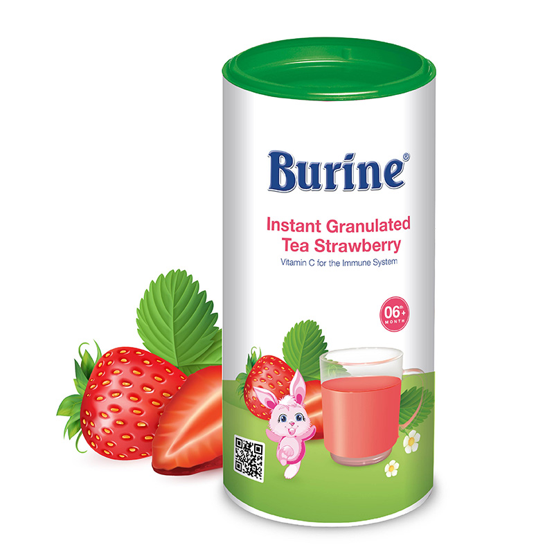 Trà cốm hoa quả Burine dâu tây 200g (6M+)