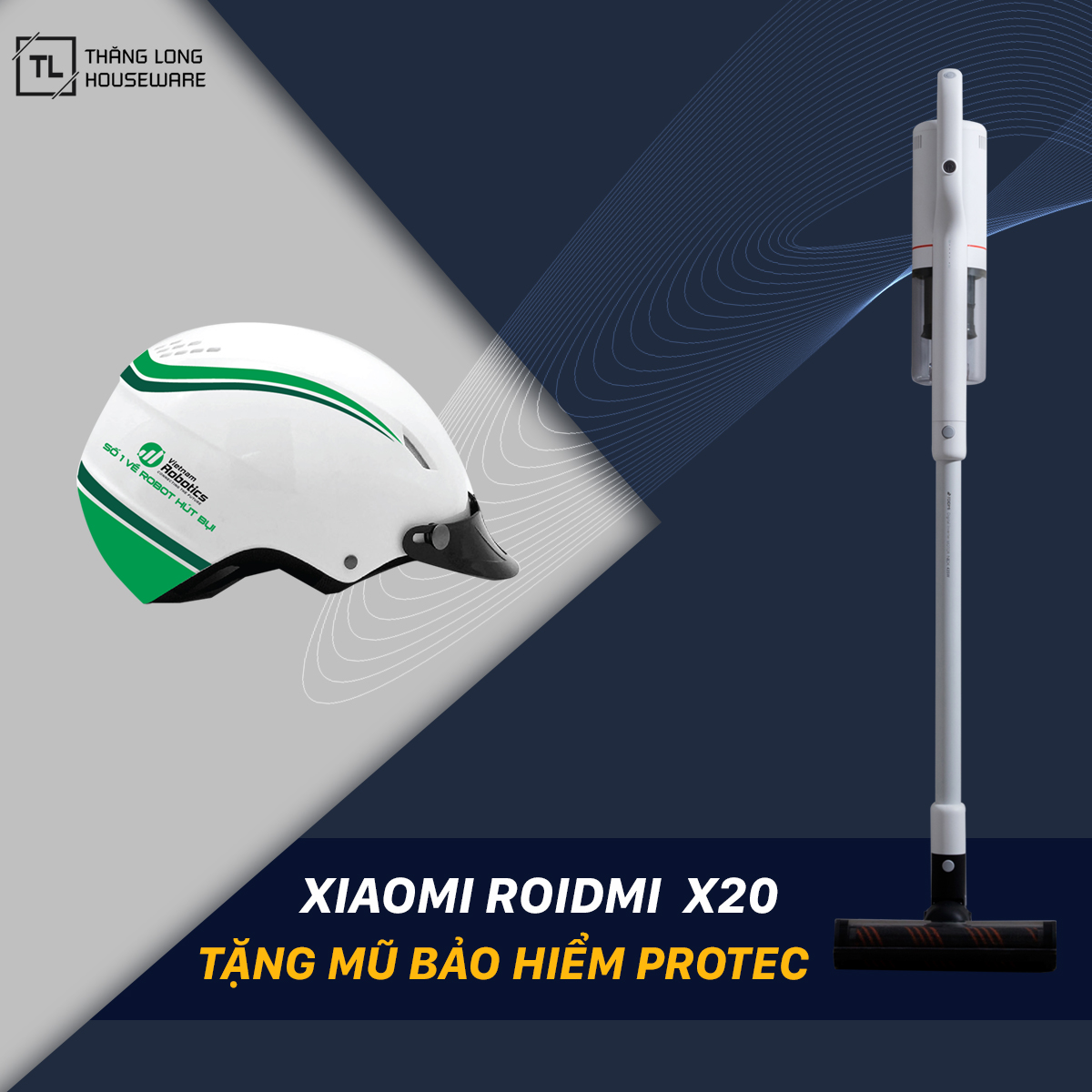 Máy hút bụi lau nhà cầm tay Xiaomi Roidmi X20 - Nhập khẩu và phân phối chính hãng, Bản quốc tế, bảo hành 24 tháng