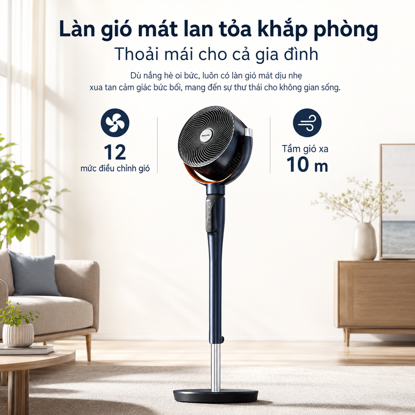Quạt tuần hoàn không khí Serial 3000, động cơ biến tần chuyên nghiệp. Thương hiệu Hà Lan cao cấp Philips - ACR3246CFV. HÀNG CHÍNH HÃNG