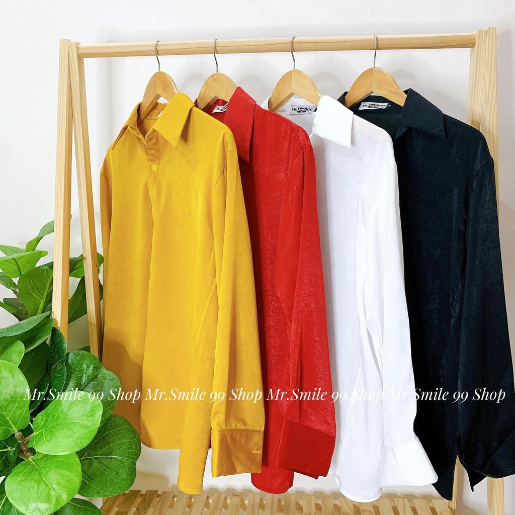 Áo Sơ Mi Tay Dài Lụa Basic Unisex Mr Smile 99 Shop