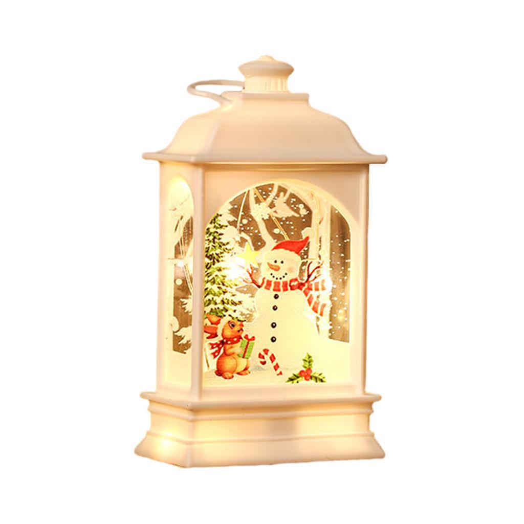 Christmas Lantern  Ornaments Snowman for Desktop Fireplace Xmas White