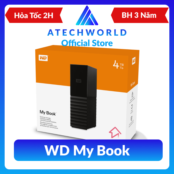 Ổ Cứng Di Động Để Bàn HDD WD My Book 4TB 6TB 8TB 3.5 Inch USB 3.0 - Hàng Chính Hãng