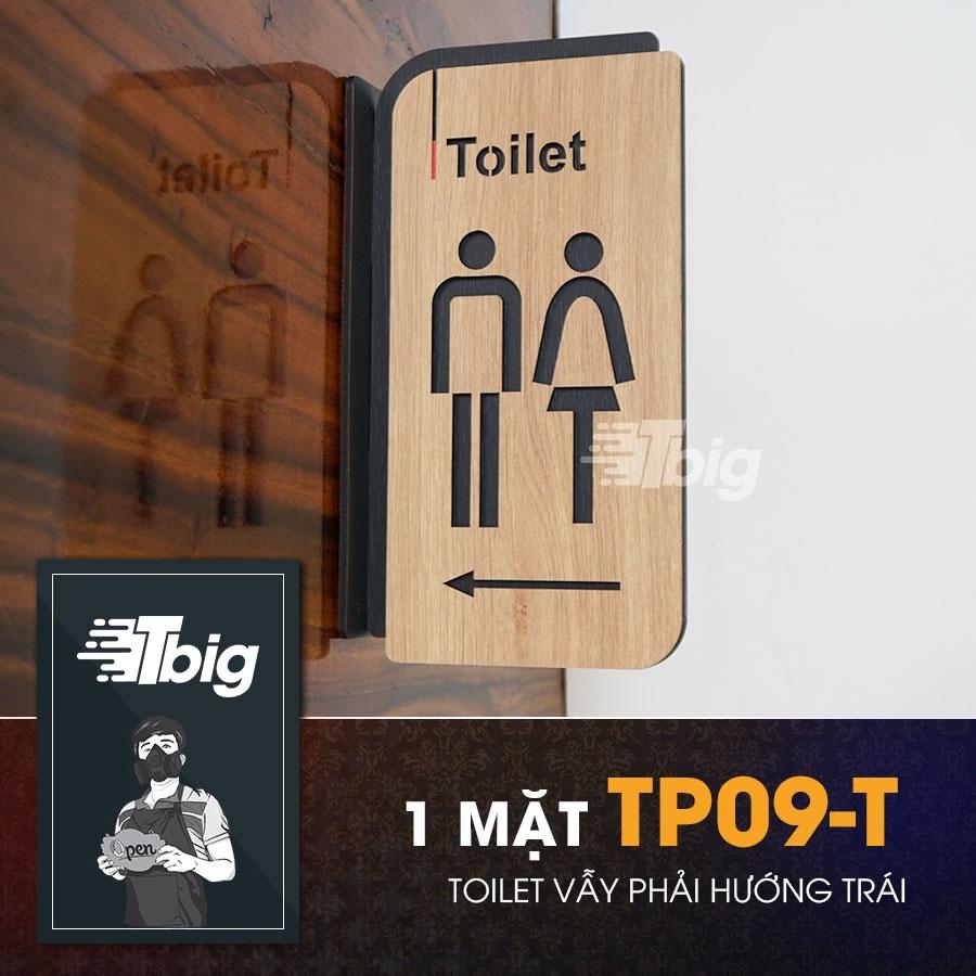 Bảng toilet gỗ chỉ hướng loại bảng vẫy thiết kế sang trọng đẳng cấp