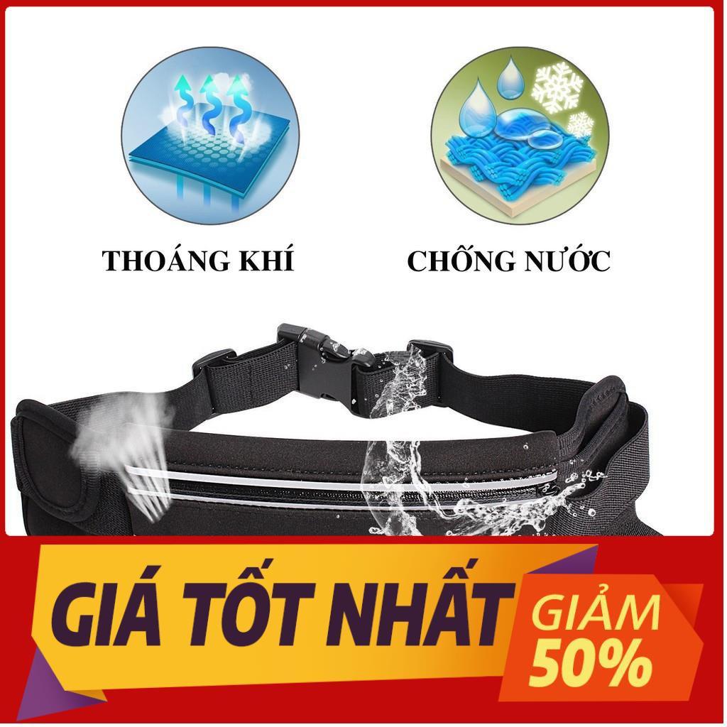 Túi đeo hông chạy bộ đai ngang bụng đựng đồ điện thoại bình nước cho nam nữ tập thể thao chống nước