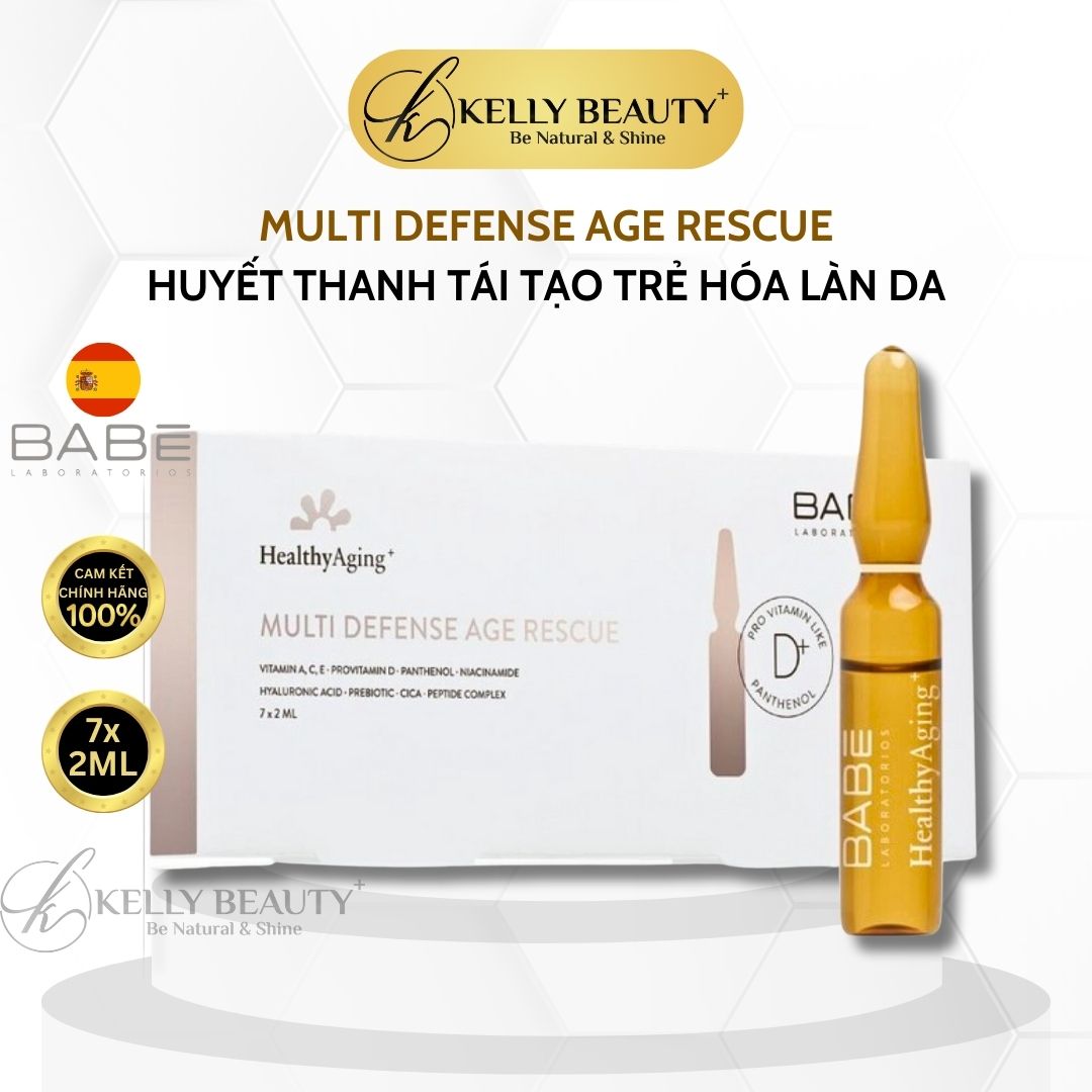 Huyết Thanh Tái Tạo Trẻ Hóa Da BABE HealthyAging Multi Defense Age Rescue Ampoules | Kelly Beauty