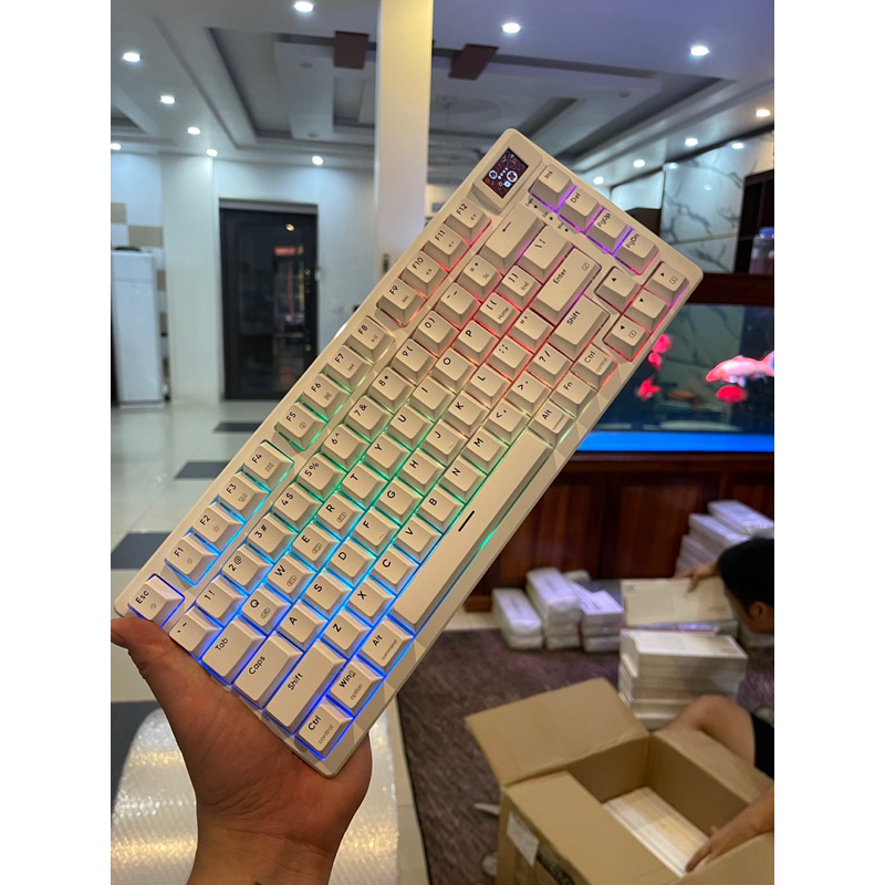 Bàn phím cơ Gaming MONKA 3075 - Hỗ trợ Hotswap - Có màn led tùy chỉnh - LED RGB nhiều chế độ