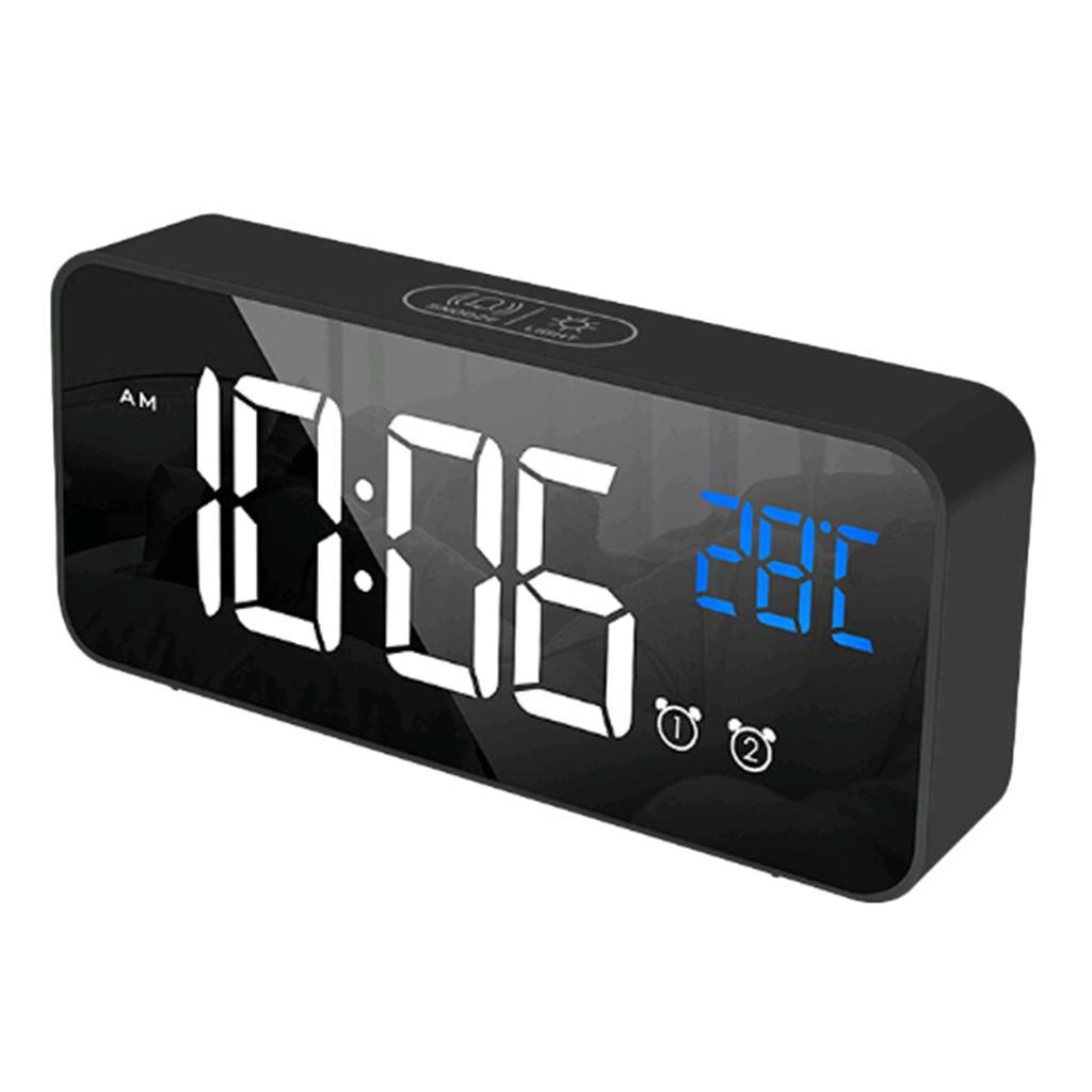 Kitchen Electronic Clock Mute LED Mirror Clock Bedside Alarm Clock Desk Clock #1