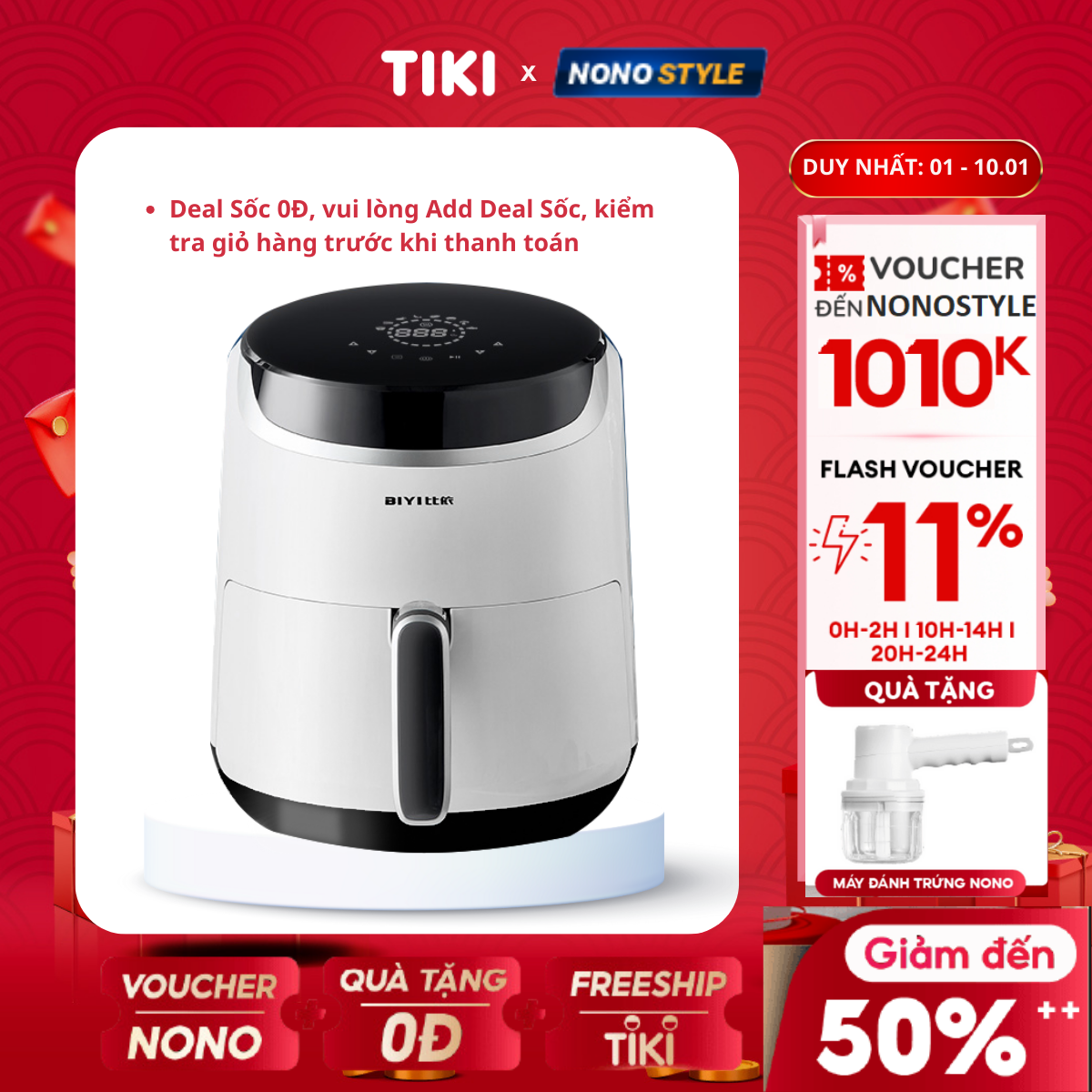 Nồi Chiên Không Dầu BIYI AF69A - Hàng Chính Hãng