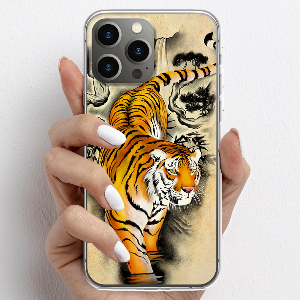 Ốp lưng cho iPhone 13 Pro, iPhone 13 Promax nhựa TPU mẫu Cọp tranh vẽ